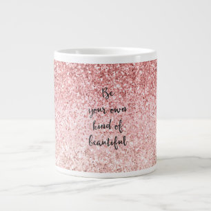Rosa Gnistra Girly Glitzy Glam Glitter Bevalt Jumbo Mugg