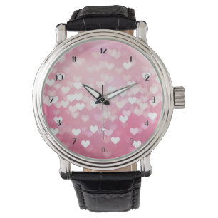 Rosa Gnistra Hearts Mönster Wrist Watch Armbandsur