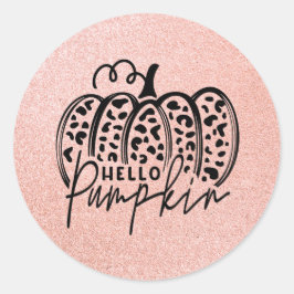 Rosa Gnistra Hej Pumpkin Fall Classic Round Stic Runt Klistermärke