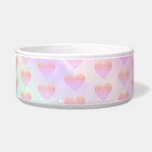Rosa Gnistra Hjärter om Unicorn Rainbow Pet Bowl