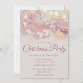 Rosa Gnistra Ornament jul Party Inbjudningar