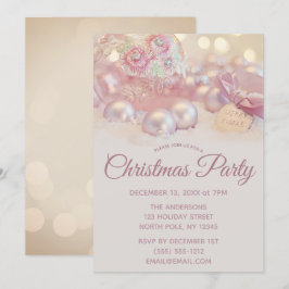 Rosa Gnistra Ornament jul Party Inbjudningar