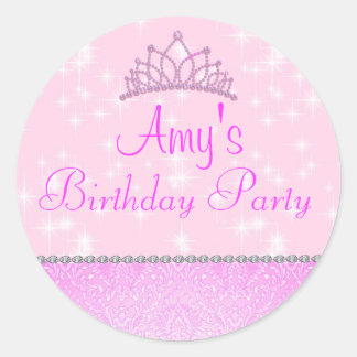 Rosa Gnistra Princess Sticker Runt Klistermärke