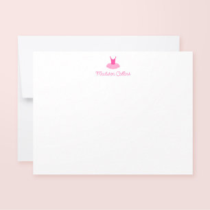 Rosa Gnistra Tutu Girls Personlig Stationery Anteckningskort