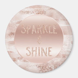 Rosa Gnistran Glitzy Glitter Magnet