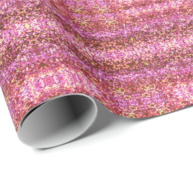 Rosa gnistrande glittermönster  presentpapper (Rullad Hörn)
