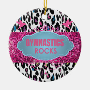 Rosa GNISTRAprydnad för KALLA gymnastiska stenar Julgransprydnad Keramik