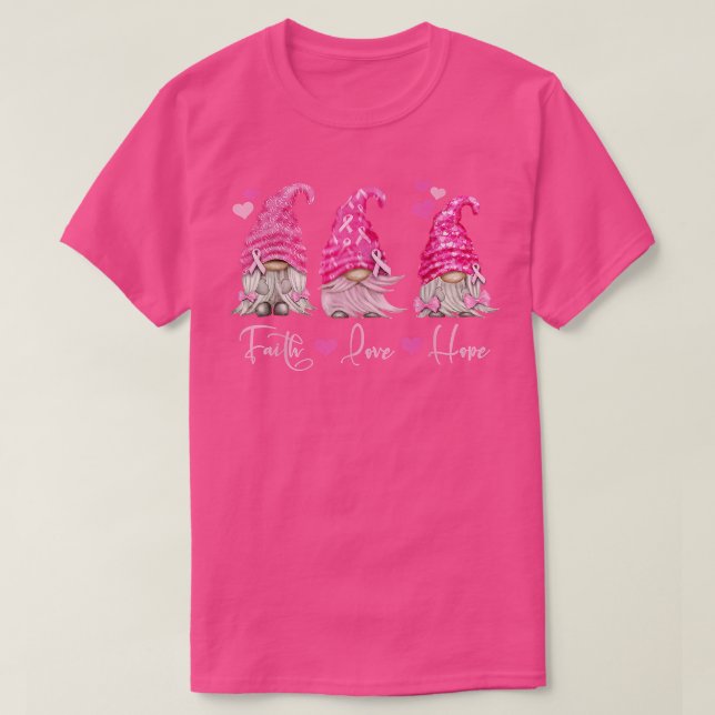 Rosa Gnome Breast Cancer Awareness 2424 T Shirt (Design framsida)