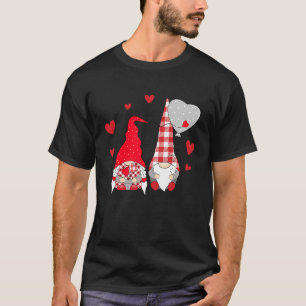 Rosa Gnome Kärlek Play Heart Balloons Valentine D T Shirt