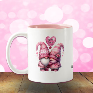 Rosa Gnome Valentine par Två-Tonad Mugg