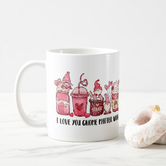ROSA GNOMES KAFFE KOPPAR VALENTINS DAG MUGG (Med munk)