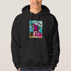 Rosa Gnomflicka älskar sommar Halloween strandfest Hoodie