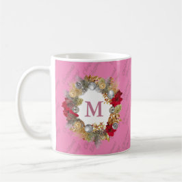 Rosa God Jul-andedräkt Monogram Kaffemugg