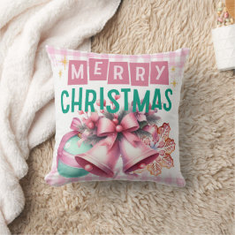 Rosa God jul dekorativ kudde