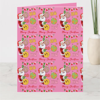 Rosa God jul Jultomten Kort