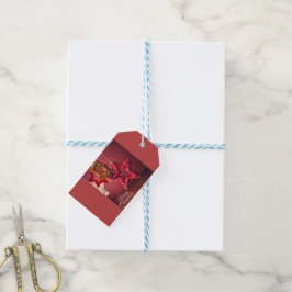 Rosa "God Jul" modern presentetikett med stjärna