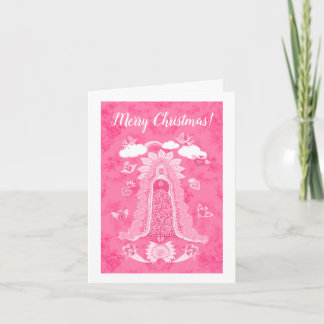 Rosa God jul Vårt Dam Guadalupe Anteckningskort