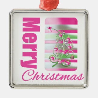 Rosa God jul Whimsical Träd Julgransprydnad Metall