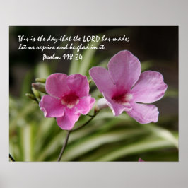 Rosa God morgon Glory w/ Verse från Psalm 118:24 Poster