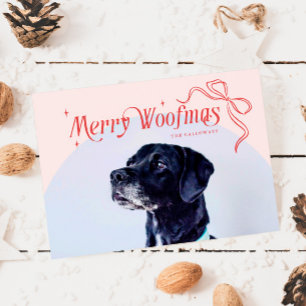 Rosa God Woofmas Hund Jul Högtidlig Kort