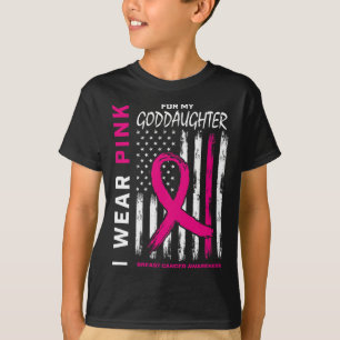 Rosa Goddotter Breast Cancer Flagga Front and Ck G T Shirt