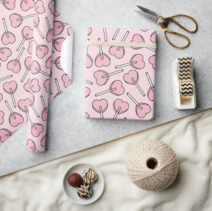 Rosa godisar, hjärta godisar, godis mönster presentpapper