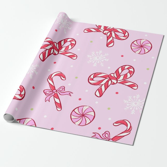 Rosa Godisrandjul Presentpapper (Utrullad)