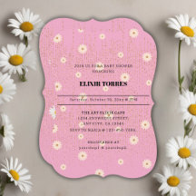 Rosa Golden Daisy Glitter Glow Baby Shower