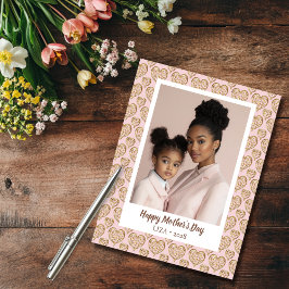  Rosa Golden Hearts Mors dag Photo Vykort