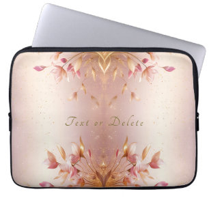 Rosa Golden Löv Blommigt Laptop sleeve