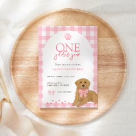 Rosa Golden Retriever Ett gyllene år Inbjudningar