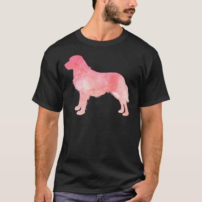 Rosa Golden Retriever Silhouette Passande T Shirt (Framsida)