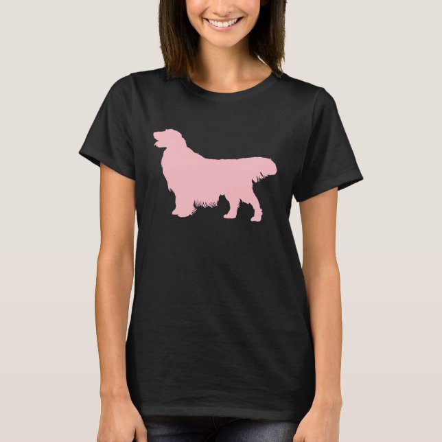 Rosa Golden Retriever Silhouette T Shirt (Framsida)