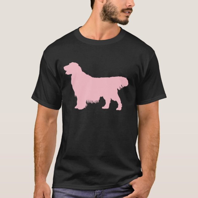 Rosa Golden Retriever Silhouette T Shirt (Framsida)