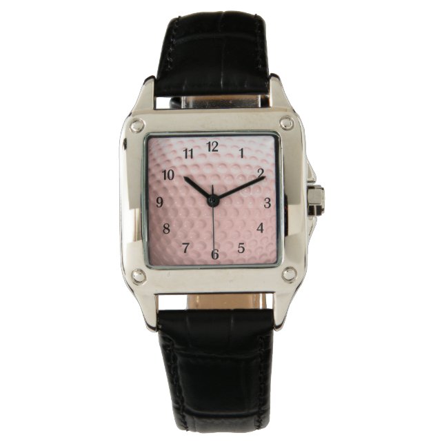 Rosa Golf Boll med Black Numbers Sports Armbandsur (Framsida)