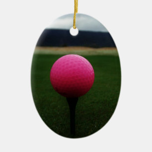 Rosa Golf Boll på en golfbana i bergsområden Julgransprydnad Keramik