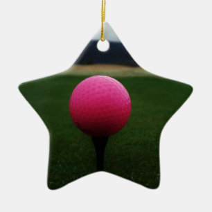 Rosa Golf Boll på en golfbana i bergsområden Julgransprydnad Keramik