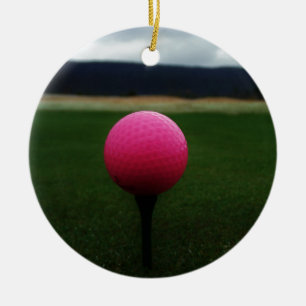 Rosa Golf Boll på en golfbana i bergsområden Julgransprydnad Keramik