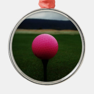 Rosa Golf Boll på en golfbana i bergsområden Julgransprydnad Metall
