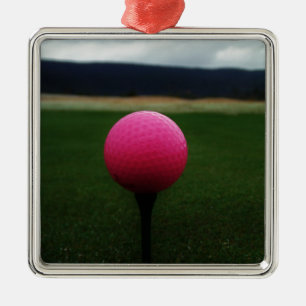 Rosa Golf Boll på en golfbana i bergsområden Julgransprydnad Metall