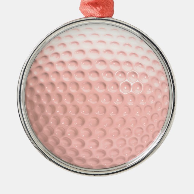 Rosa Golf Boll Sport Julgransprydnad Metall (Framsidan)