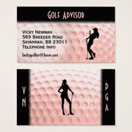 Rosa Golf Boll Sports Dubbla Side Visitkort