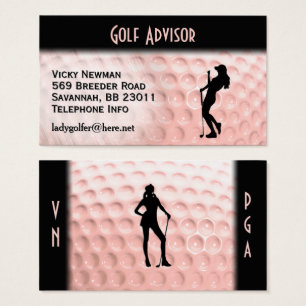 Rosa Golf Boll Sports Dubbla Side Visitkort
