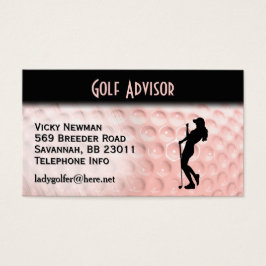Rosa Golf Boll Sports Dubbla Side Visitkort