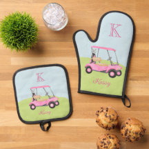 Rosa Golf Cart Klubbs Monogram Namn