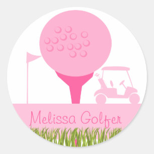 Rosa Golf Date Runt Klistermärke