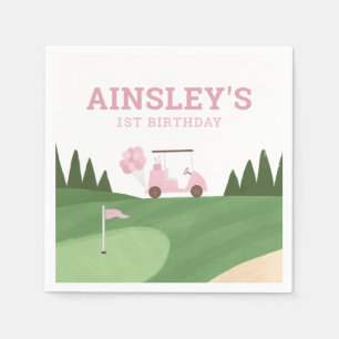Rosa Golf Födelsedagsfest Pappersservett