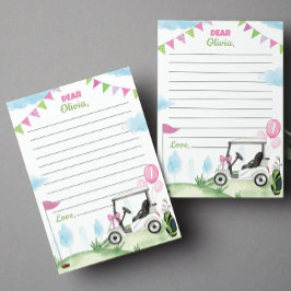 Rosa Golf Girl Time Capsule Note Message Card Tack Kort