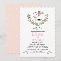 Rosa Golf ThLED Blommigt och Hearts Bröllop