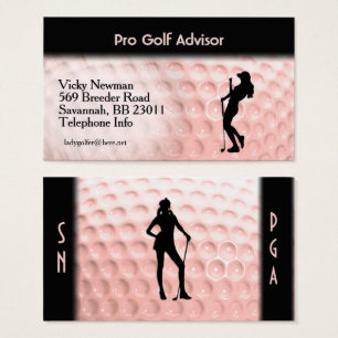 Rosa golfboll sport visitkort